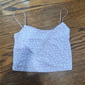 Brandy Melville Blue Sleeveless Wrap Crop Top